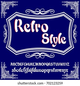Handcrafted Retro Style vector script calligraphy font, letters 
