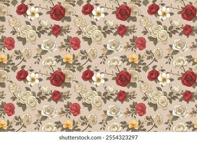 Handcrafted Rose Flowers patterns ,Abstract backgrounds, tailored for modern clothing, wallpapers, and gift wraps.