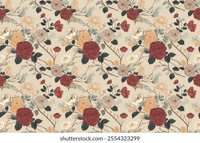 Handcrafted Rose Flowers patterns ,Abstract backgrounds, tailored for modern clothing, wallpapers, and gift wraps.