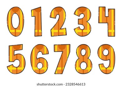 Handcrafted Safety Vest Numbers. Color Creative Art Typographic Design