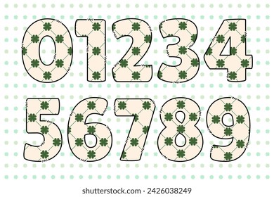 Handcrafted Saint Patrick number color creative art typographic design