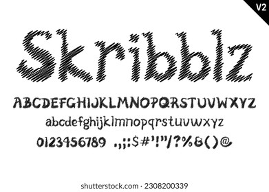Handcrafted Skribblz Letters. Color creative art typographic design