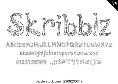 Handcrafted Skribblz Letters. Color creative art typographic design