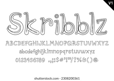 Handcrafted Skribblz Letters. Color creative art typographic design