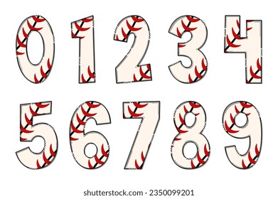 Handcrafted Sport Balls Number. Color Creative Art Typographic Design