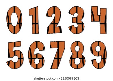 Handcrafted Sport Balls Number. Color Creative Art Typographic Design