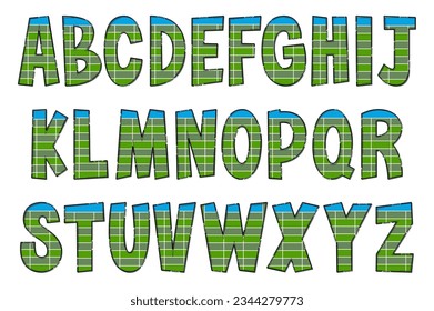 Handcrafted Sports Fields Letters. Color Creative Art Typographic Design