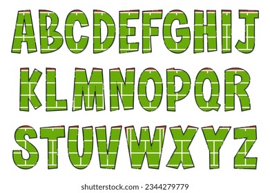 Handcrafted Sports Fields Letters. Color Creative Art Typographic Design