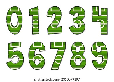 Handcrafted Sports Fields Number. Color Creative Art Typographic Design