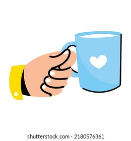 A handcrafted sticker of coffee 
