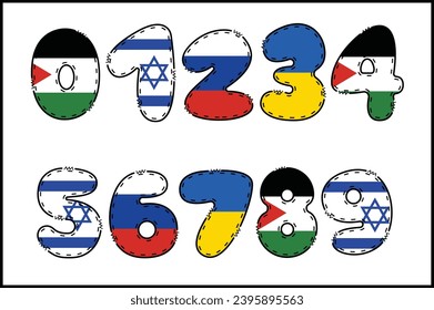 Handcrafted STOP WAR number color creative art typographic design