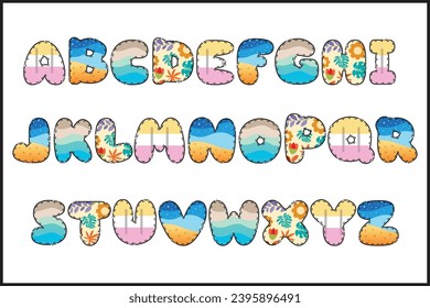 Handcrafted Summer Time letters color creative art typographic design
