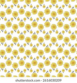 Handcrafted Sunflower Design on White Background