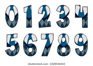 Handcrafted Sweaters Numbers. Color Creative Art Typographic Design