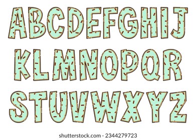 Handcrafted Sweet Food Letters. Color Creative Art Typographic Design