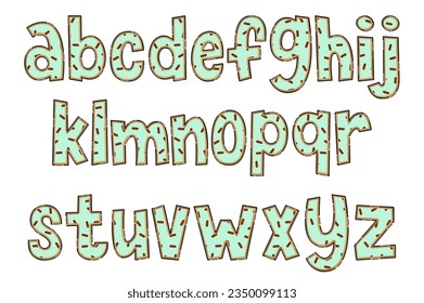 Handcrafted Sweet Food Letters. Color Creative Art Typographic Design
