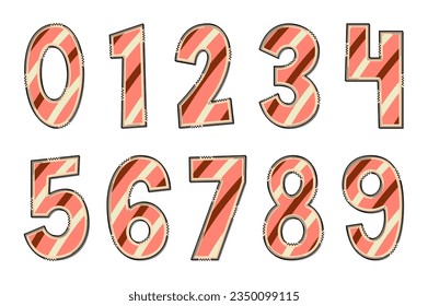 Handcrafted Sweet Food Number. Color Creative Art Typographic Design
