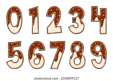 Handcrafted Sweet Food Number. Color Creative Art Typographic Design