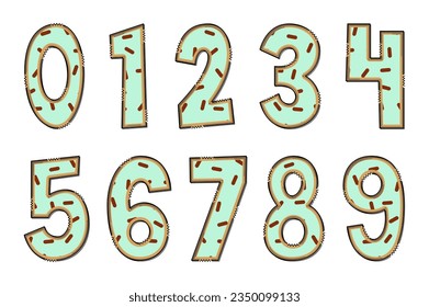Handcrafted Sweet Food Number. Color Creative Art Typographic Design