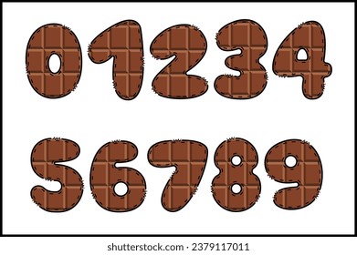 Handcrafted Sweet number color creative art typographic design
