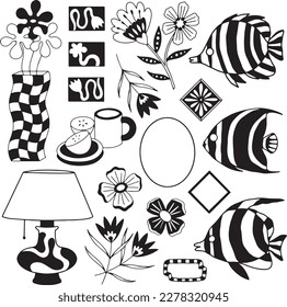 Handcrafted Tattoo Vector Art: A Set of Hand-Drawn Graphics
