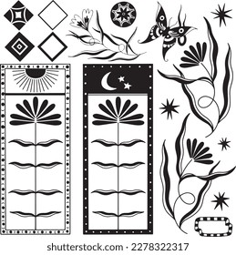 Handcrafted Tattoo Vector Art: A Set of Hand-Drawn Graphics
