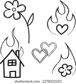 Handcrafted Tattoo Vector Art: A Set of Hand-Drawn Graphics
