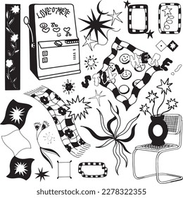 Handcrafted Tattoo Vector Art: A Set of Hand-Drawn Graphics