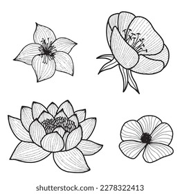 Handcrafted Tattoo Vector Art: A Set of Hand-Drawn Graphics