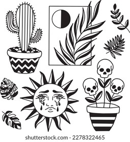 Handcrafted Tattoo Vector Art: A Set of Hand-Drawn Graphics