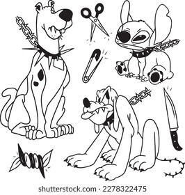 Handcrafted Tattoo Vector Art: A Set of Hand-Drawn Graphics