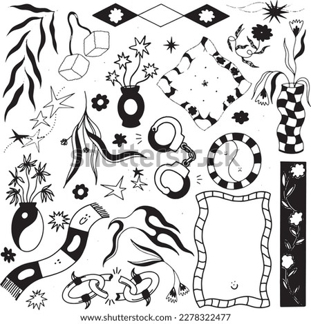 Handcrafted Tattoo Vector Art: A Set of Hand-Drawn Graphics