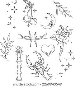 Handcrafted Tattoo Vector.Unique Handcrafted Tattoo Vectors.Handmade Tattoo Vector Art