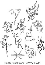 Handcrafted Tattoo Vector.Unique Handcrafted Tattoo Vectors.Handmade Tattoo Vector Art