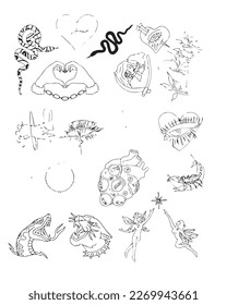 Handcrafted Tattoo Vector.Unique Handcrafted Tattoo Vectors.Handmade Tattoo Vector Art