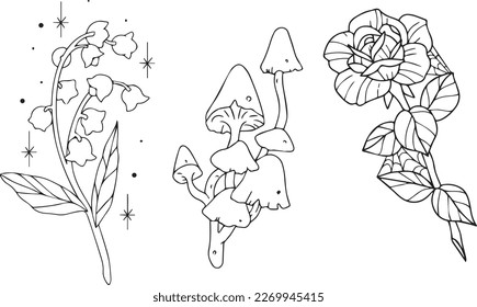 Handgefertigte Tattoo Vector.Einzigartige handgefertigte Tattoo-Vektorgrafiken.Handgefertigte Tattoo-Vektorkunst
