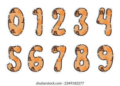 Handcrafted Thanksgiving number color creative art typographic design