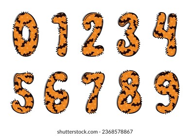 Handcrafted Trick Or Treat number color creative art typographic design