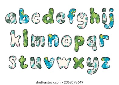 Handcrafted Tropical letters color creative art typographic design