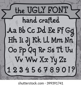 handcrafted ugly font
