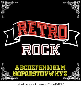 Handcrafted vector script calligraphy font, letters named Retro Rock. Handwritten ABC alphabet typeface letters. Calligraphic vector set of retro typeface alphabet letters.