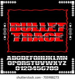 Handcrafted vector script calligraphy font, letters named Bullet Trace.
