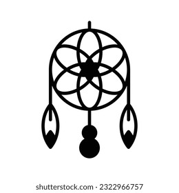 Handcrafted vector of willow hoop, trendy design icon of dreamcatcher