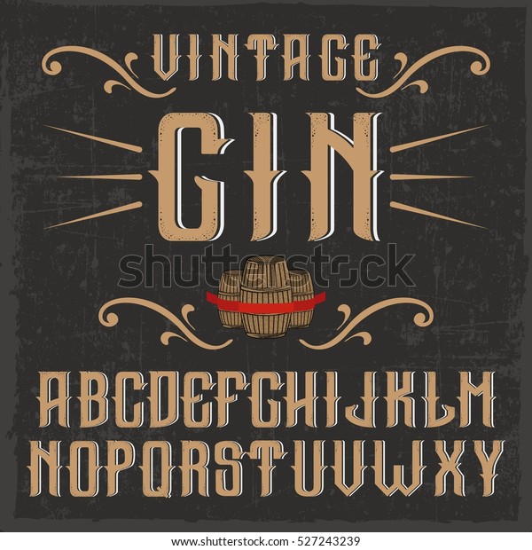 Handcrafted Vintage Gin Font Casks Decorations Stock Vector (Royalty ...