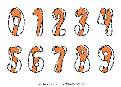 Handcrafted Water Creature number color creative art typographic design