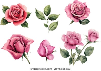 Handcrafted Watercolor Spring Flowers Clipart