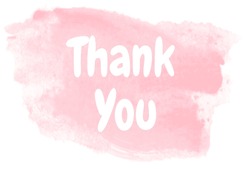 Handcrafted Watercolor Thank You Card — Pink Splash