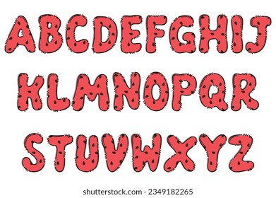 Handcrafted Watermelon Fruit letters color creative art typographic design