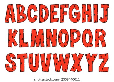 Handcrafted Watermelon Letters. Color Creative Art Typographic Design