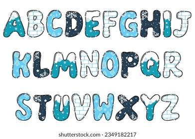 Handcrafted Winter letters color creative art typographic design